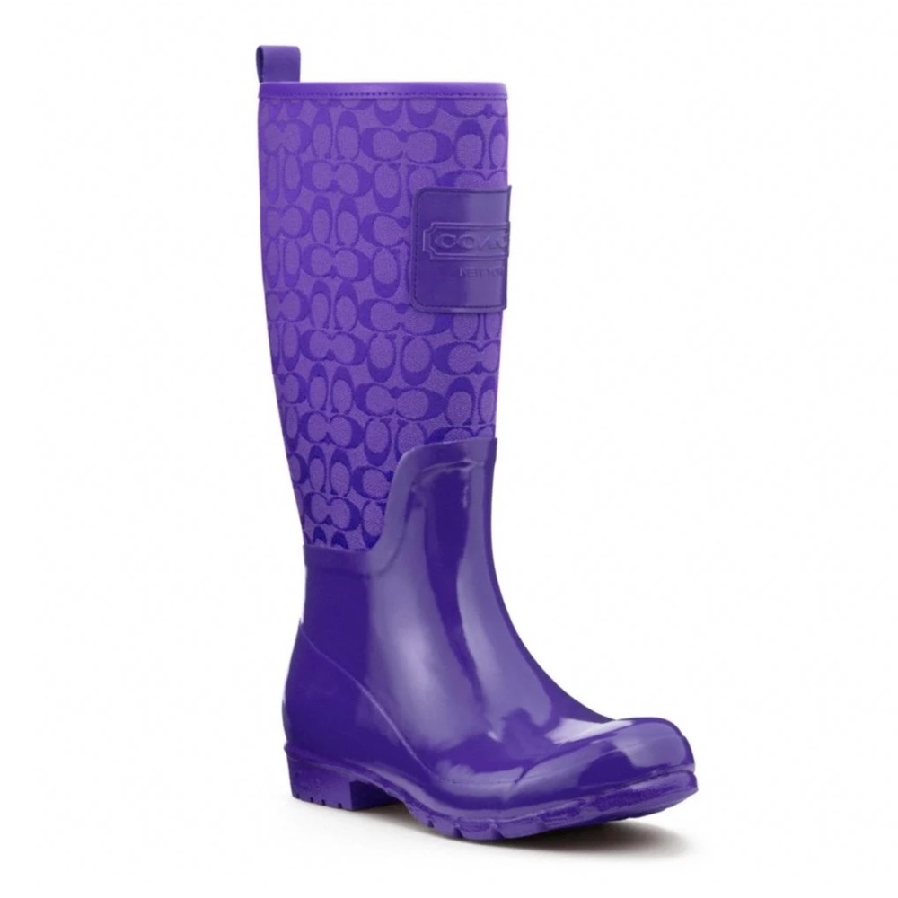Coach Purple Pearl Rain Boots   size 7